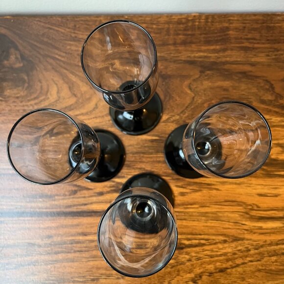 Luminarc Black Steam 4 Champagne Flute Wine Glasses 7.5" - Picture 9 of 11